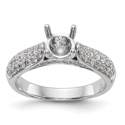 14K Weißgold Verlobungsring mit simulierten Diamanten