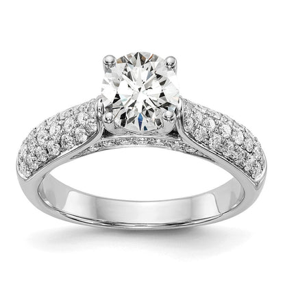 14K Weißgold Verlobungsring mit simulierten Diamanten