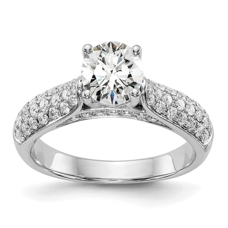 14K Weißgold Verlobungsring mit simulierten Diamanten