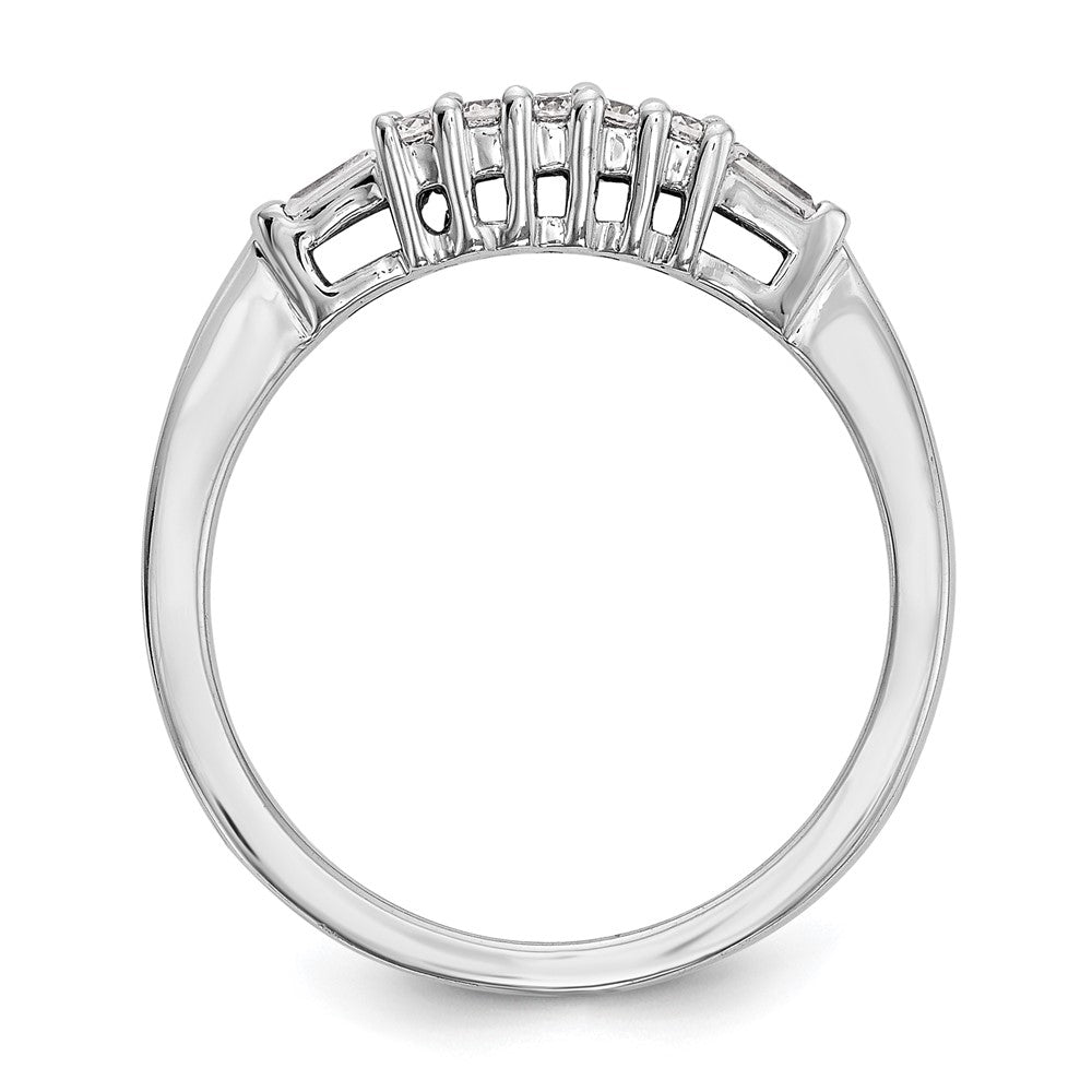 14K Weißgold Ehering mit echten Diamanten