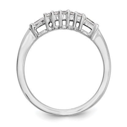 14K Weißgold Ehering mit echten Diamanten
