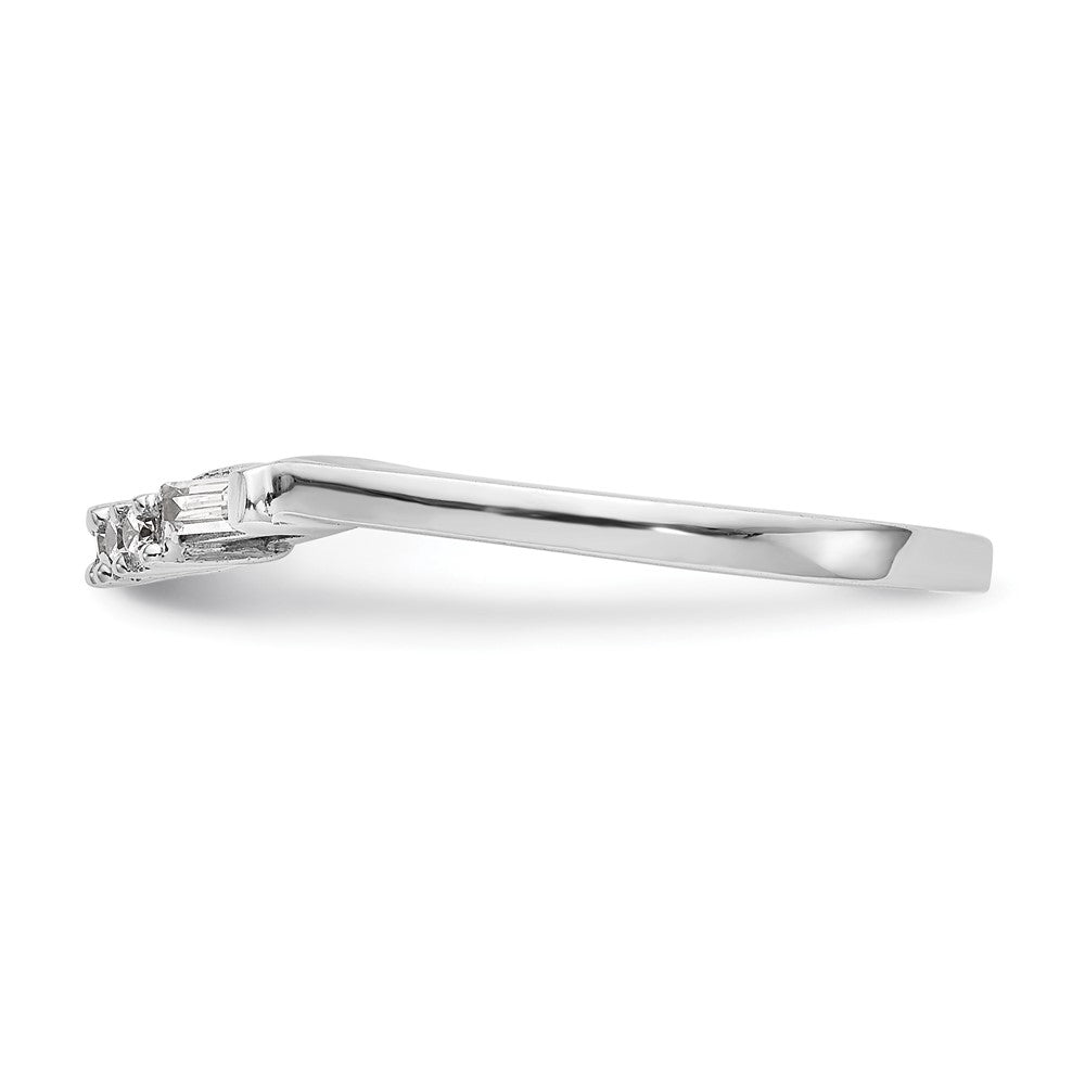 14K Weißgold Ehering mit echten Diamanten