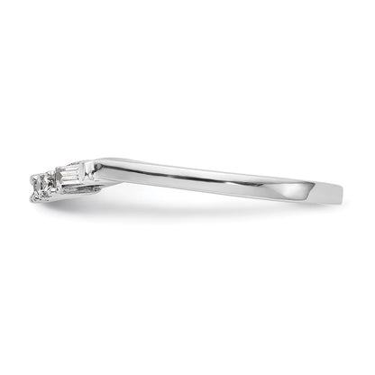 14K Weißgold Ehering mit echten Diamanten