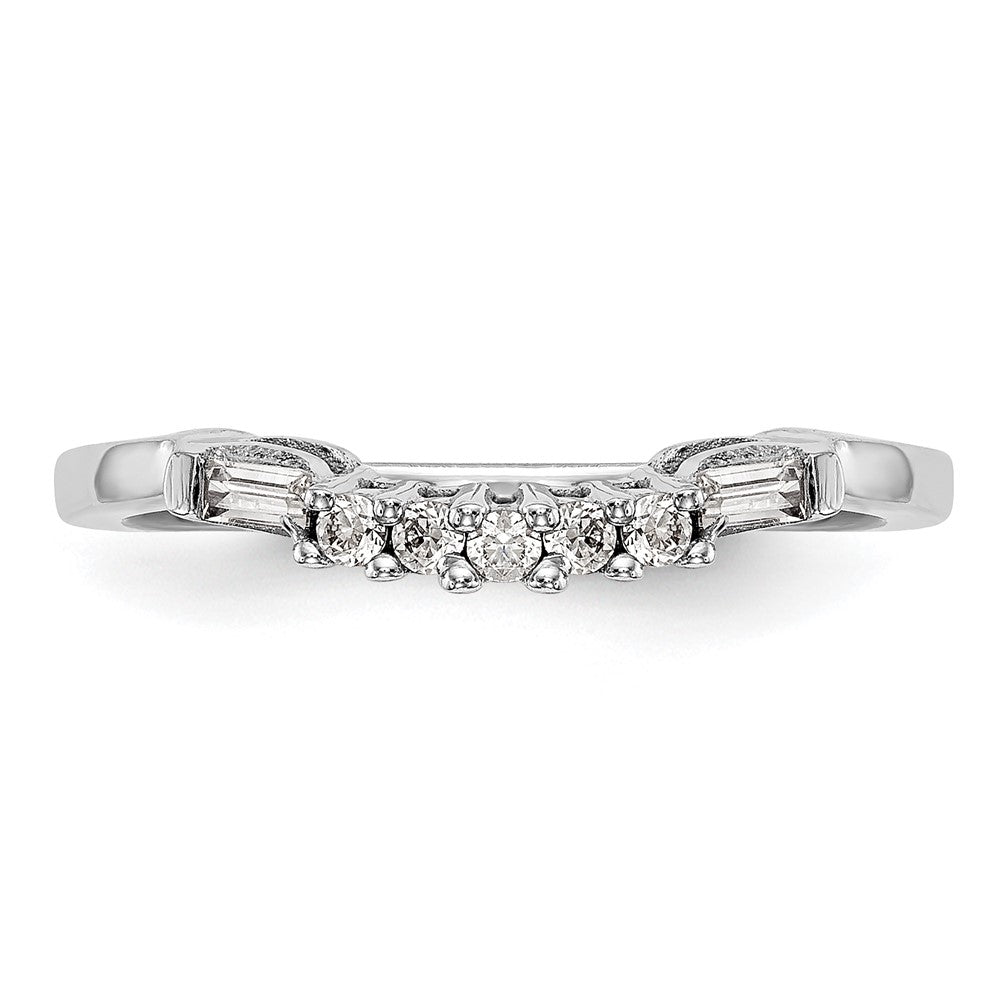 14K Weißgold Ehering mit echten Diamanten