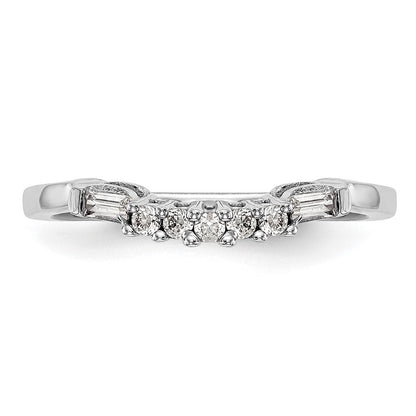 14K Weißgold Ehering mit echten Diamanten
