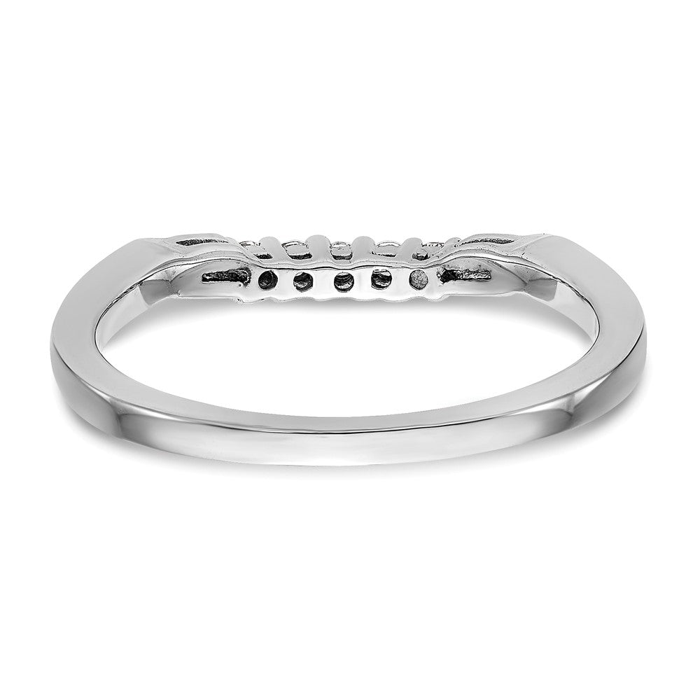 14K Weißgold Ehering mit echten Diamanten