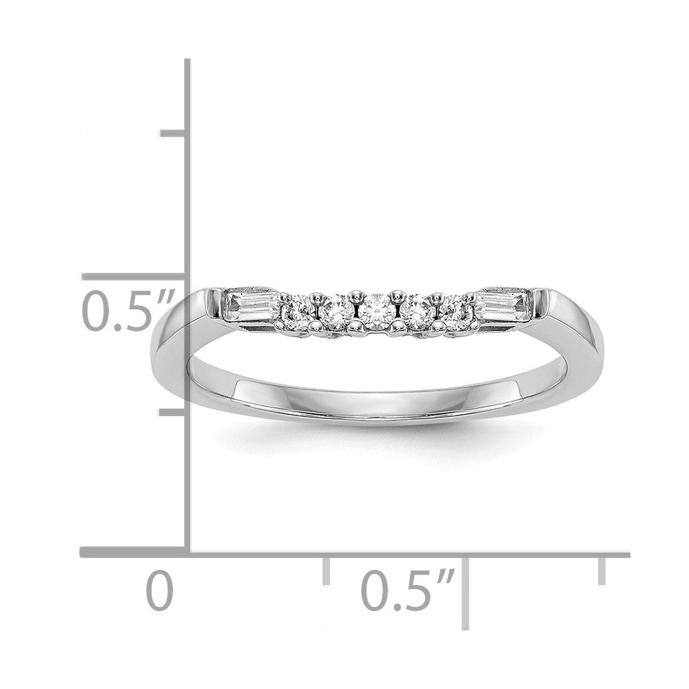 14K Weißgold Ehering mit echten Diamanten