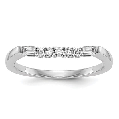 14K Weißgold Ehering mit echten Diamanten