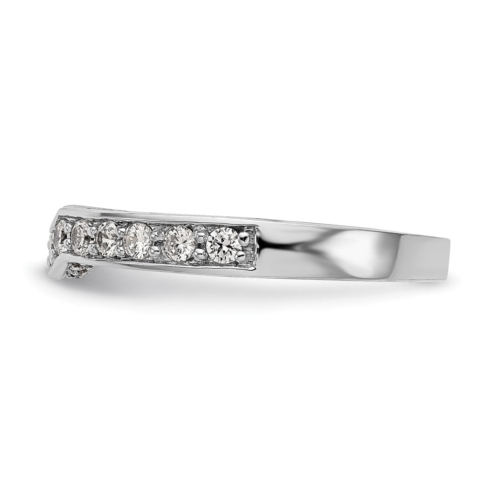 14K Weißgold Ehering mit echten Diamanten