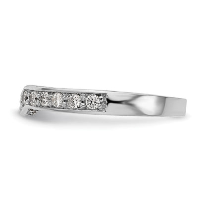 14K Weißgold Ehering mit echten Diamanten