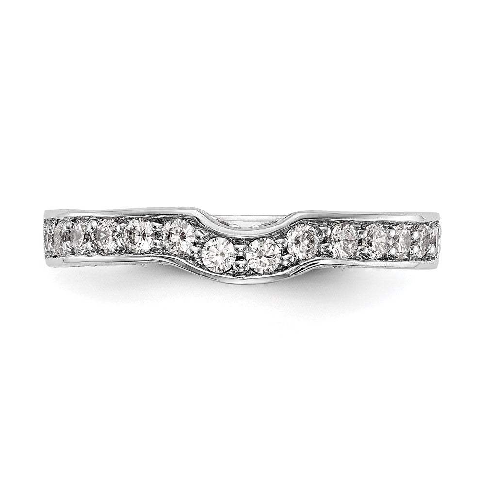 14K Weißgold Ehering mit echten Diamanten