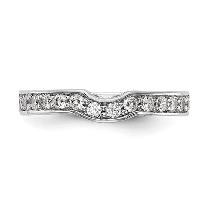 14K Weißgold Ehering mit echten Diamanten