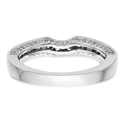 14K Weißgold Ehering mit echten Diamanten