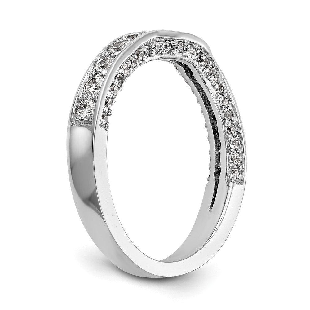 14K Weißgold Ehering mit echten Diamanten