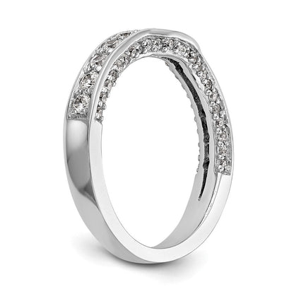 14K Weißgold Ehering mit echten Diamanten
