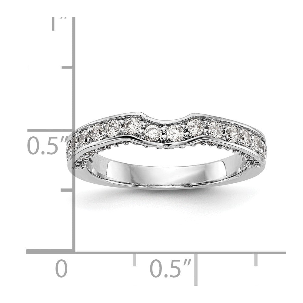 14K Weißgold Ehering mit echten Diamanten