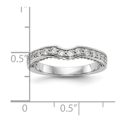 14K Weißgold Ehering mit echten Diamanten
