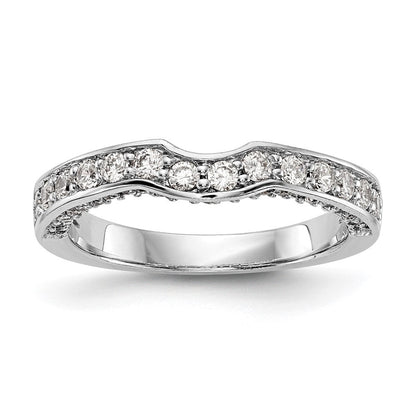 14K Weißgold Ehering mit echten Diamanten