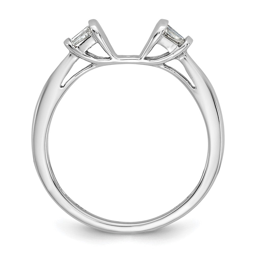 14K Weißgold Stift Set 1/5 Karat Baguette Diamant Halbfassung Verlobungsring