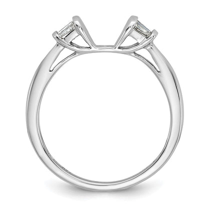 14K Weißgold Stift Set 1/5 Karat Baguette Diamant Halbfassung Verlobungsring