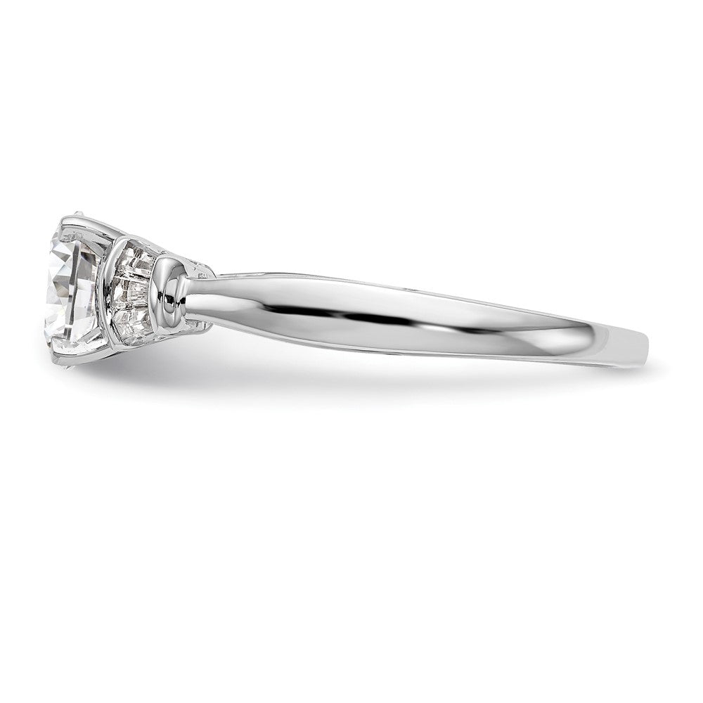 14K Weißgold Stift Set 1/5 Karat Baguette Diamant Halbfassung Verlobungsring