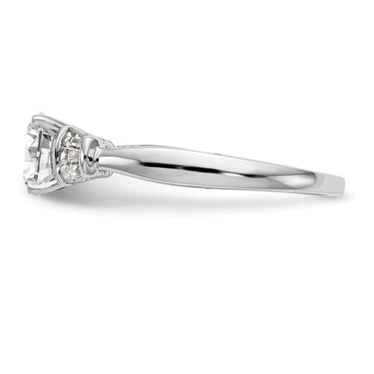 14K Weißgold Stift Set 1/5 Karat Baguette Diamant Halbfassung Verlobungsring