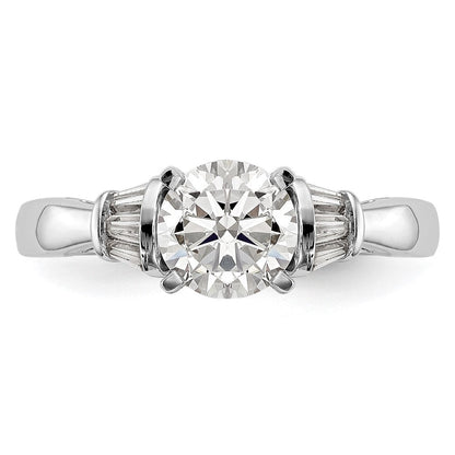 14K Weißgold Stift Set 1/5 Karat Baguette Diamant Halbfassung Verlobungsring