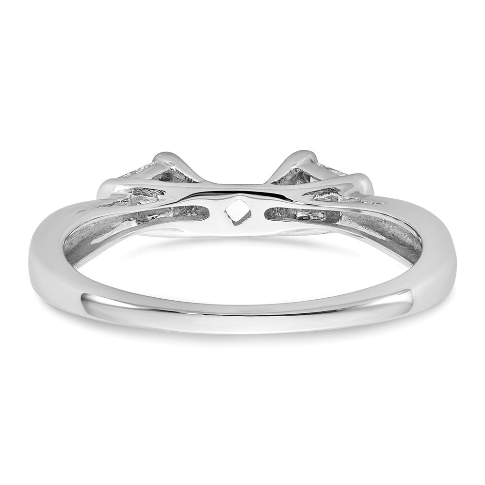 14K Weißgold Stift Set 1/5 Karat Baguette Diamant Halbfassung Verlobungsring