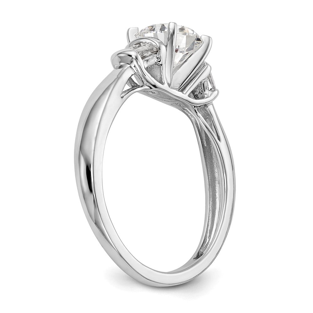 14K Weißgold Stift Set 1/5 Karat Baguette Diamant Halbfassung Verlobungsring