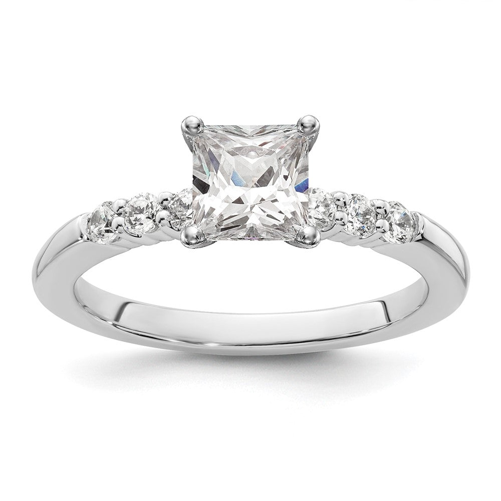 14K Weißgold Verlobungsring mit im Labor gezüchteten Diamanten VS/SI+ G+ Krappenfassung Semi-Mount