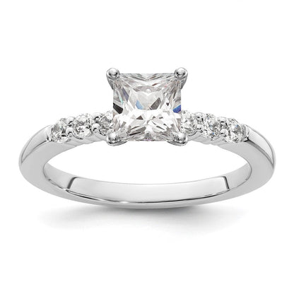 14K Weißgold Verlobungsring mit im Labor gezüchteten Diamanten VS/SI+ G+ Krappenfassung Semi-Mount