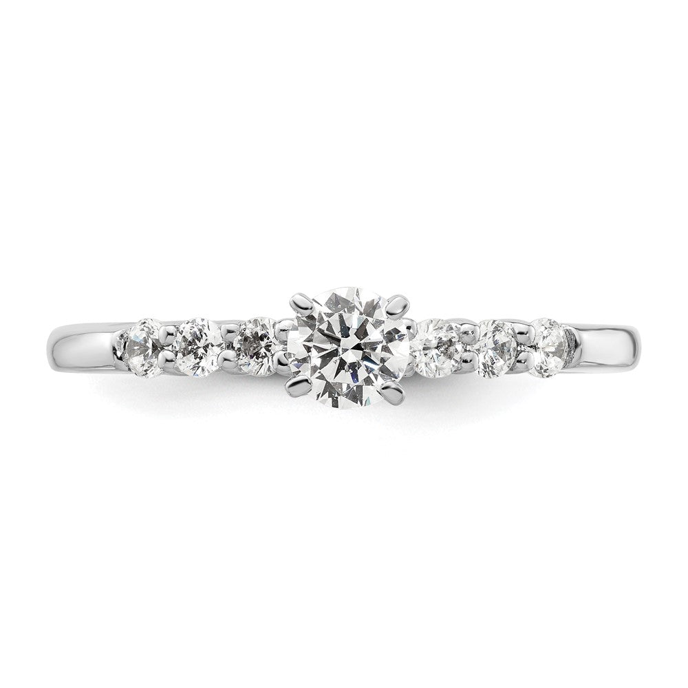 14K Weißgold Verlobungsring mit im Labor gezüchteten Diamanten VS/SI+ G+ Krappenfassung Semi-Mount