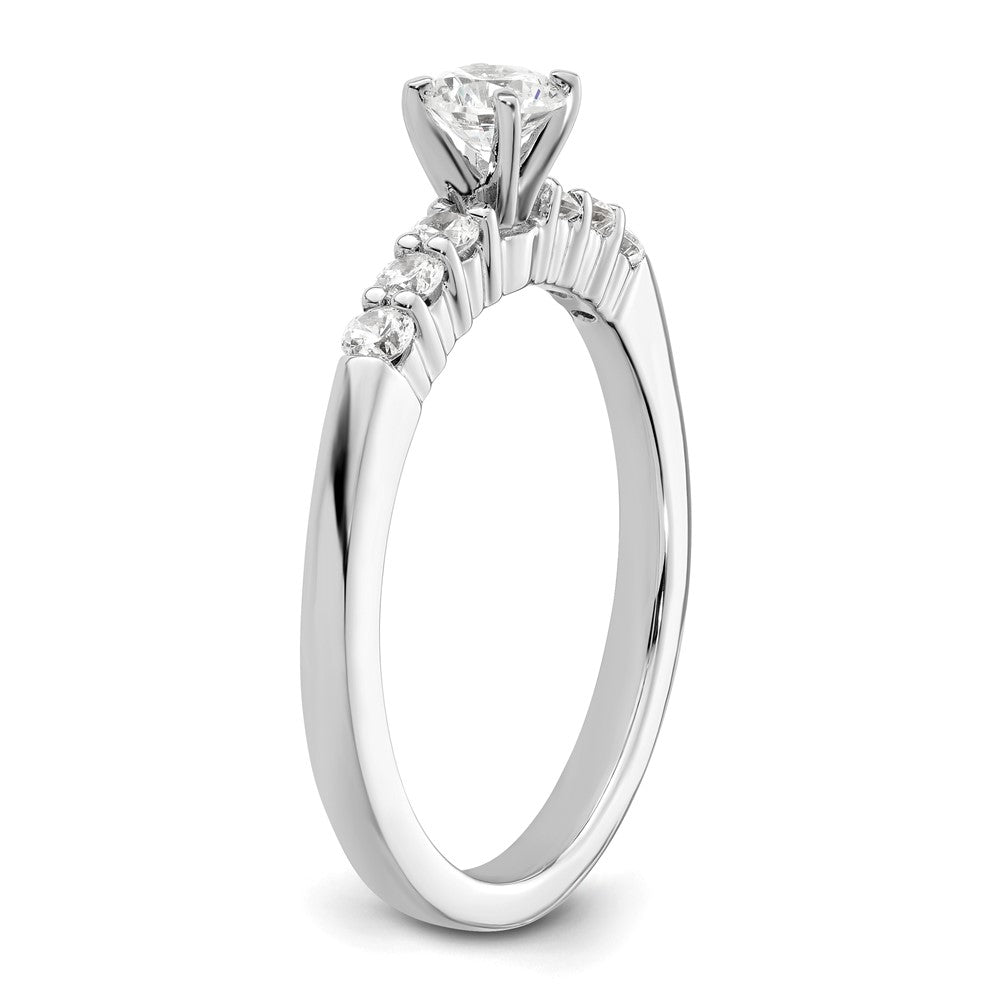 14K Weißgold Verlobungsring mit im Labor gezüchteten Diamanten VS/SI+ G+ Krappenfassung Semi-Mount
