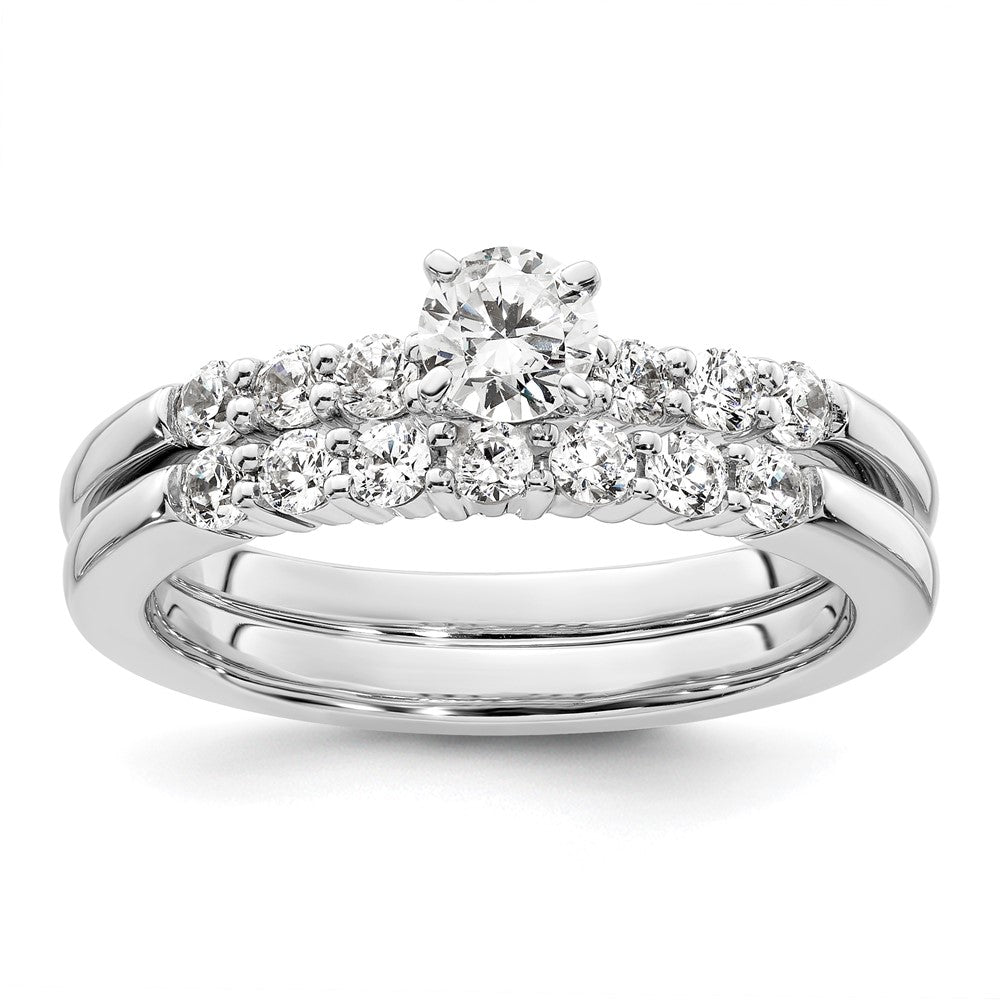 14K Weißgold Verlobungsring mit im Labor gezüchteten Diamanten VS/SI+ G+ Krappenfassung Semi-Mount