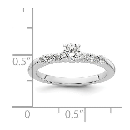 14K Weißgold Verlobungsring mit im Labor gezüchteten Diamanten VS/SI+ G+ Krappenfassung Semi-Mount