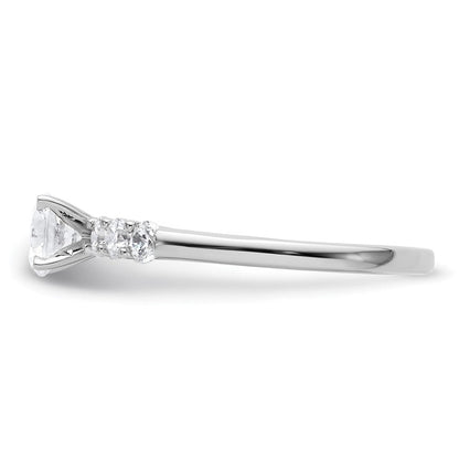 14K Weißgold Stift Set 3/8 Karat Diamant Halbfassung Verlobungsring