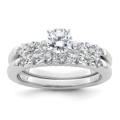 14K Weißgold Stift Set 3/8 Karat Diamant Halbfassung Verlobungsring