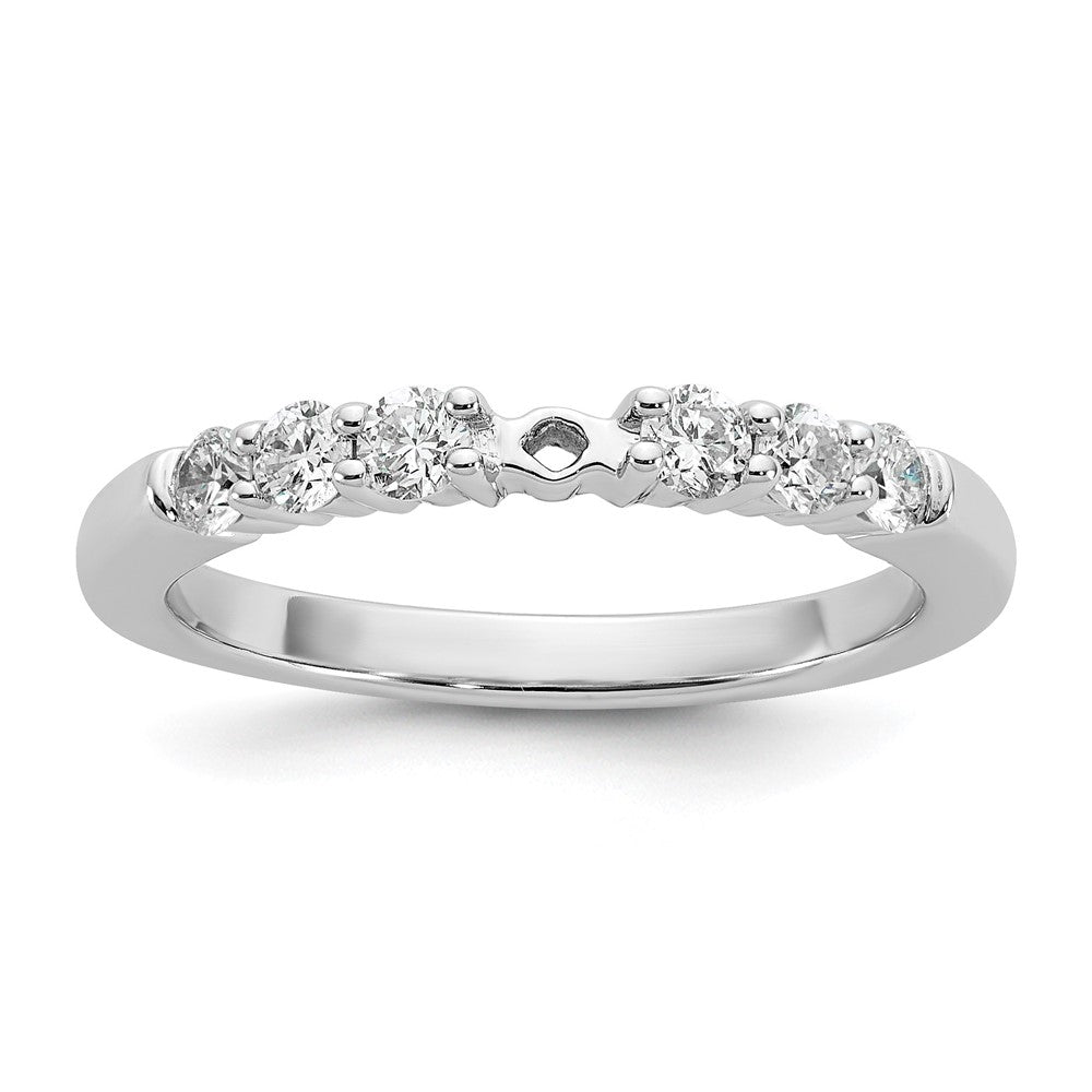 14K Weißgold Verlobungsring mit laborgezüchtetem Diamant VS/SI FGH und Krappen-Halbfassung
