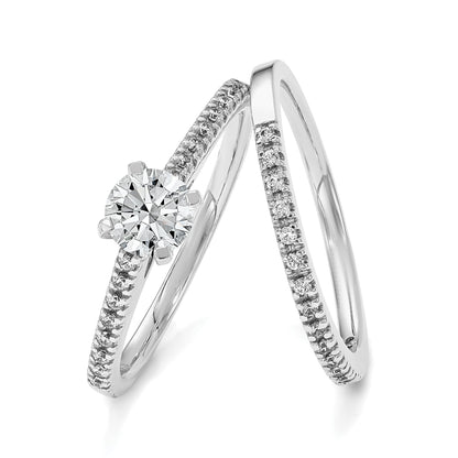 Ehering aus 14K Weißgold mit echten Diamanten