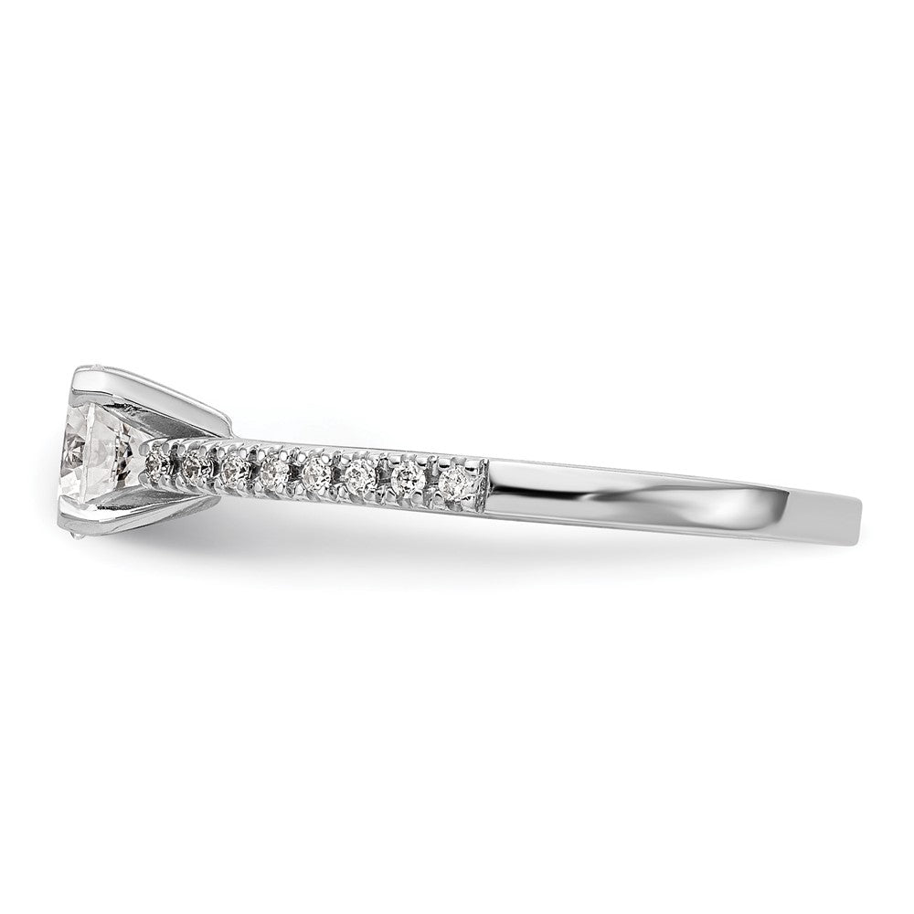 10K Weißgold Stift Set 1/10 Karat Diamant Halbfassung Verlobungsring
