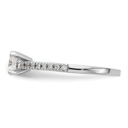 10K Weißgold Stift Set 1/10 Karat Diamant Halbfassung Verlobungsring