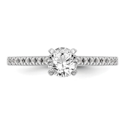 10K Weißgold Stift Set 1/10 Karat Diamant Halbfassung Verlobungsring