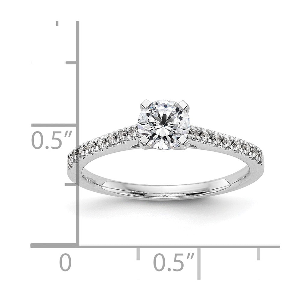 10K Weißgold Stift Set 1/10 Karat Diamant Halbfassung Verlobungsring