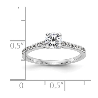 10K Weißgold Stift Set 1/10 Karat Diamant Halbfassung Verlobungsring