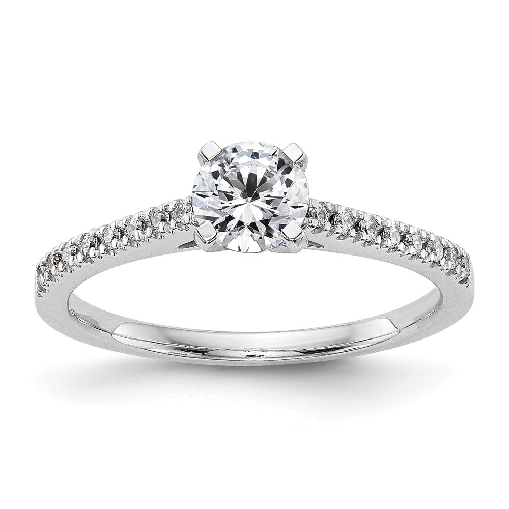10K Weißgold Stift Set 1/10 Karat Diamant Halbfassung Verlobungsring