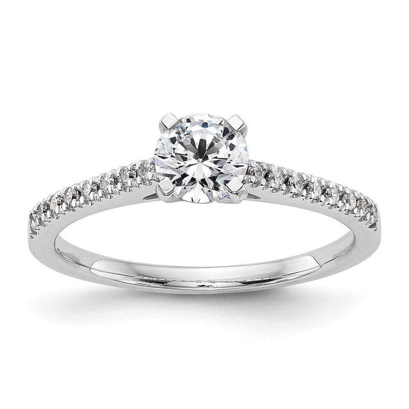 10K Weißgold Stift Set 1/10 Karat Diamant Halbfassung Verlobungsring