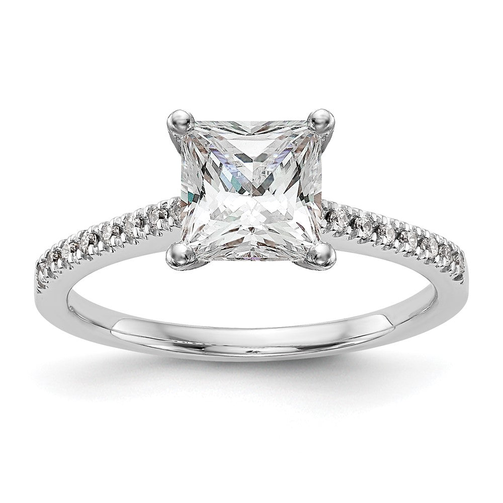 10K Weißgold Stift Set 1/10 Karat Diamant Halbfassung Verlobungsring