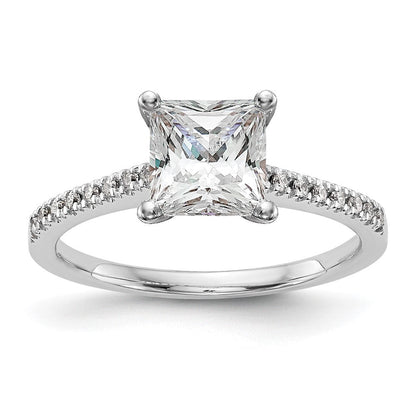 10K Weißgold Stift Set 1/10 Karat Diamant Halbfassung Verlobungsring