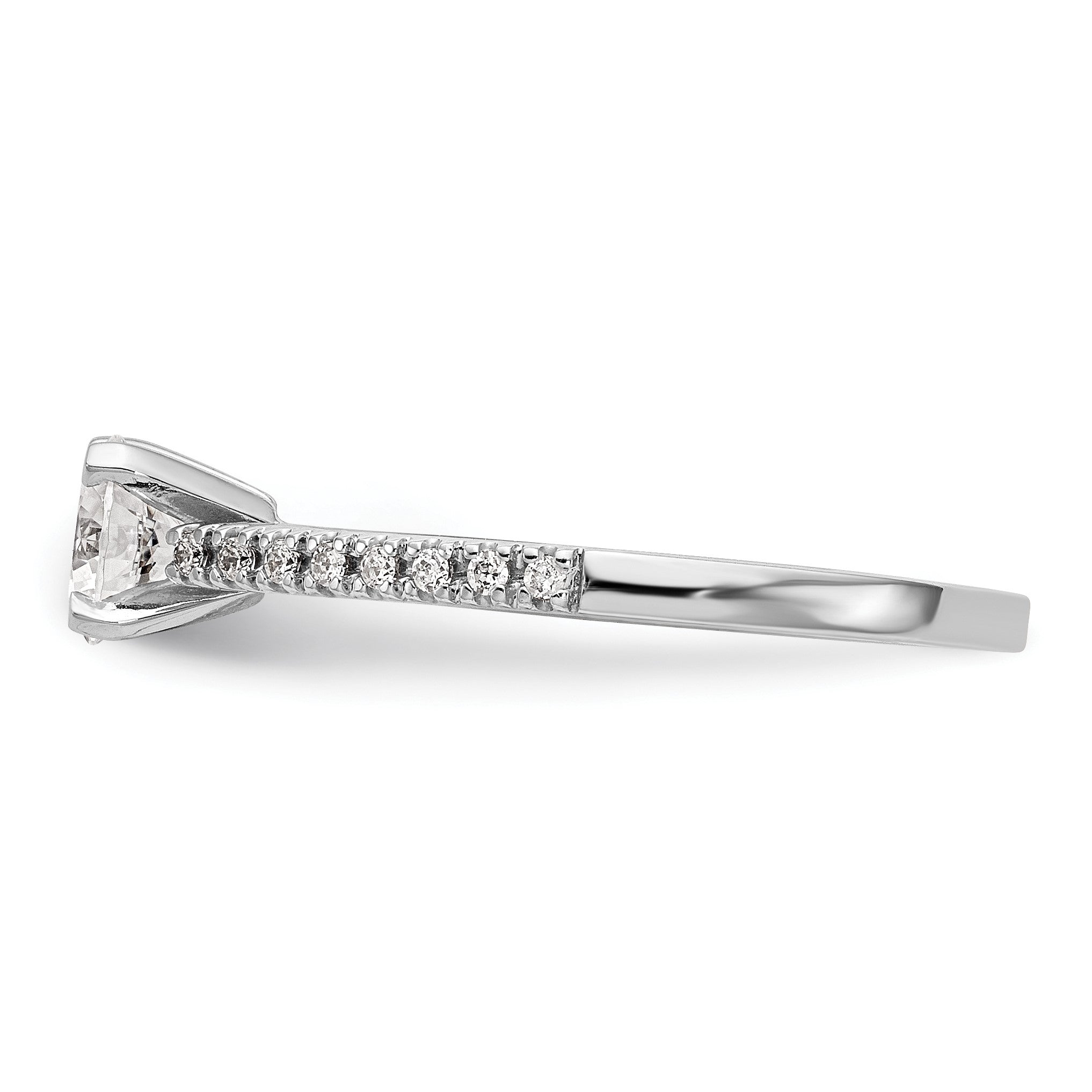 14K Weißgold Verlobungsring, Semi-Mount, Krappenfassung, 0,10 ct. Laborgezüchtete Diamanten VS/SI+ G+