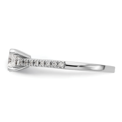 14K Weißgold Verlobungsring, Semi-Mount, Krappenfassung, 0,10 ct. Laborgezüchtete Diamanten VS/SI+ G+